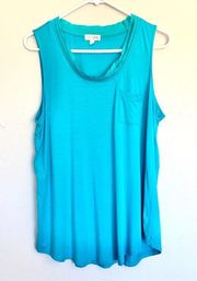 NWOT Maison Jules Teal Sleeveless Blouse