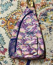 Simply Southern sling backpack. Paisley turtle pattern