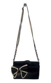 Jessica Simpson Black Bow Clutch Crossbody Purse