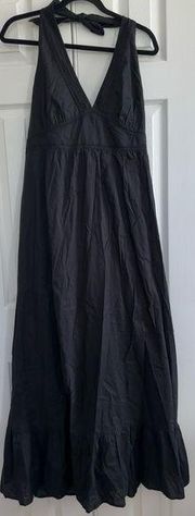 NWT Tommy Bahama black LOUELLA LAWN HALTER maxi DRESS size XL