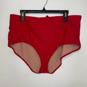 Torrid Red Swim Bottoms 3 Womens Plus High Waisted Bikini Summer Swim Beach