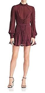 Maroon Two Piece Skirt and Blouse Set