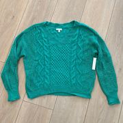 Cable Knit V-Neck Sweater NWT