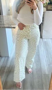 Rsq green checkered jeans