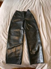 Wide Leg Leather Pants