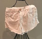 Rose Gold Distressed High Waisted Shorts