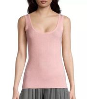 Elie Tahari Merino Wool Scoop Neck Ribbed Top