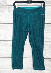 Spalding Teal & Black Athletic Capri Workout Leggings Size Medium