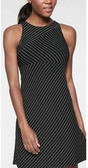 athleta santorini black striped mix stripe mini dress