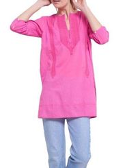 Tangier Kurta Kaftan Top Shirt Blouse Ibis Rose Pink Size XS NWT