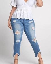 For the Republic distressed capri Jeans pants