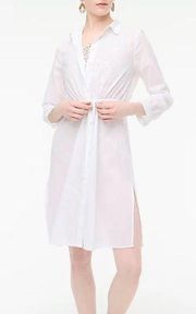 J. Crew Drawstring Swim Cover Up Shirt Dress White XXS BR599 New