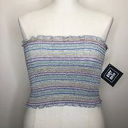 Rainbow Cropped Gray Tube Top