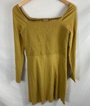 American Eagle  Smocked Top Long Sleeve Yellow Dress Size Medium