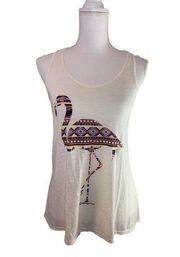 NWT Moa Moa Aztec Flamingo Racer Back Tank with Bow Size small