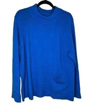 Halogen (Nordstrom) Pocket Front Sweater Blue Victoria Merino Wool Blend 1X New