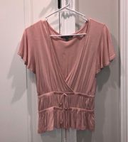 Pink Short Sleeve Blouse