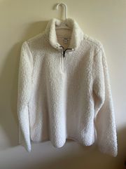 White Fuzzy Quarter Zip!