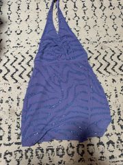 Purple Wrap Halter Dress