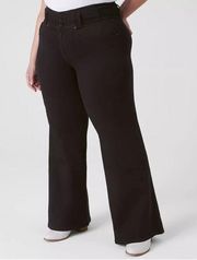 Black Ultra High Rise Flare Jeans Lane Bryant Wide Leg Size 22