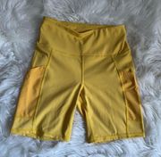 yellow biker shorts