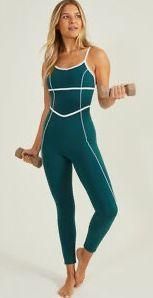 Altar’d State Revival Take Me Back Corset One Piece Athletic Jumpsuit Romper Green Large