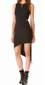 Robert Rodriguez Asymmetrical Cutout Black Dress