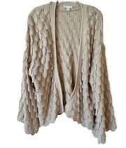 Cato Scallop Stitch Open Front Cardigan