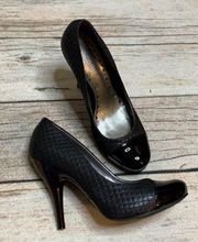 BCBG Girls...black quilted & patent leather heels.