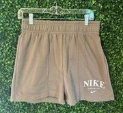 Women’s Gray Nike High Rise Cotton Shorts Sz Medium