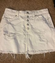 White Jean Skirt