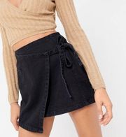 Black denim side tie wrap skirt from urban outfitters size medium