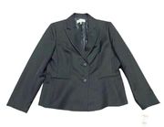 LE SUIT Women's Two-Button Pinstriped Wear To Work Blazer Black Striped Size 12