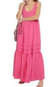 Solid & Striped Honeysuckle Pink Empire Linen Maxi Dress Size: S