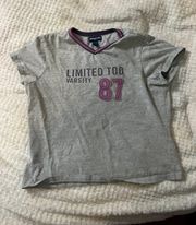 L/14 Limited To Gray  Ace 87 Cropped T-Shirt