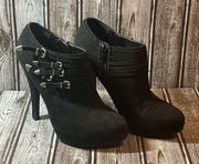 G by Guess Black Heeled Booties with Buckle Accent Size 7M