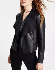 Bar III Faux Leather Flyaway Jacket Women’s XS