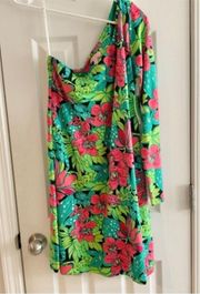 NWT Lilly Pulitzer Whitaker One Shoulder Dress Sz L