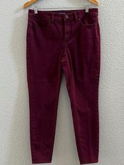 Talbots High Waist Ankle Burgundy Denim Jeans