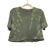 All Saints One of a Kind Bleached Green Cropped Tee Shirt