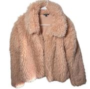 Wild Fable Pink Faux Fur Shaggy Jacket Size Small