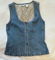 Vintage Denim Vest Corset Style