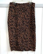 Diane Von Furstenberg Midi Skirt High Waist Size 0 Black Brown