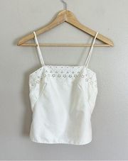 Vintage 60s Vassarette Cream Eyelet Cropped Camisole Slip Size 32/XS