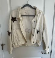 Cheetah print star Denim jeans jacket