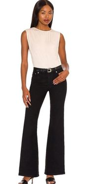 Lovers & Friends River Low-Rise Ultra Flare Jeans in Shadow Hill Dark Size 27