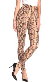 NWT Socialite Ruched Tan Snake Print Leggings XL