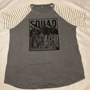 Halloween Squad Short Sleeve Shirt Gray Women Size 2X NWOT