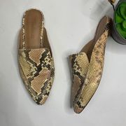 Madewell Blush Snakeskin Francis Skimmer Leather Mule Slip-on Shoe Size 6