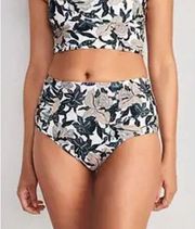 Old Navy High-Waisted Floral Bikini Swim Bottoms Size Medium